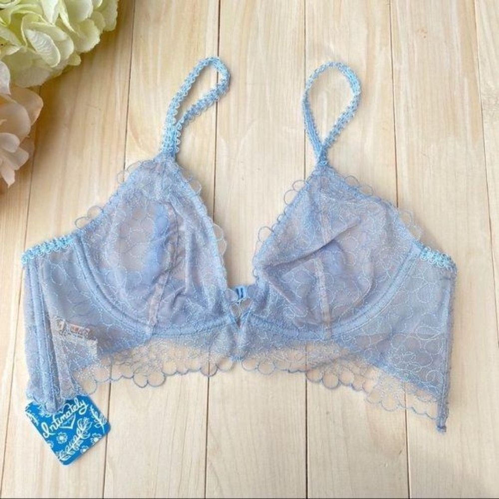 NWT Free People Lucia Underwire Bra - Blue - 34D